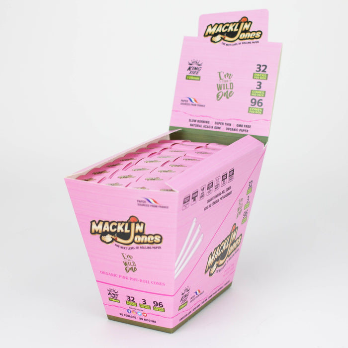 Macklin Jones - Rose Pink Pre-Rolled cone Box - 32 packs Pre-rolled Cone (Display Pack) Macklin Jones King (109 mm)
