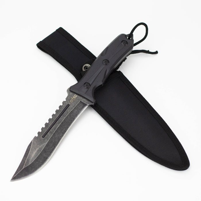 11.8″ Fixed Blade Hunting Knife with G10 Handle [T22001BK]