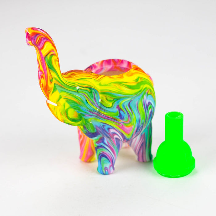 4.5" Assorted silicone elephant bubbler [QT002D]