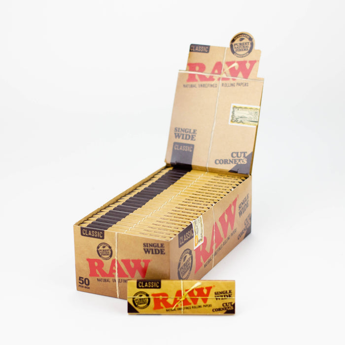 Raw classic single wide cut corners - 50 packs Single Wide Size ONE