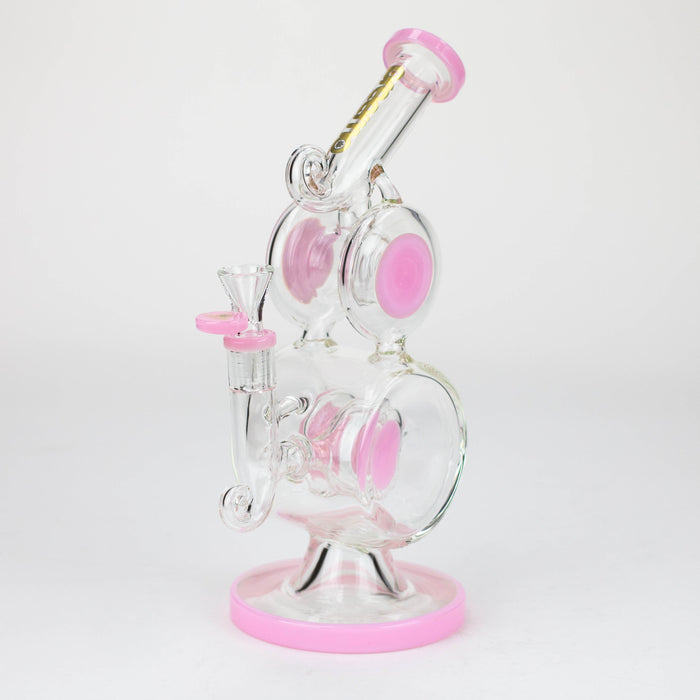 preemo - 10 inch Double Drum Bubbler [P085] Glass Bong preemo PINK
