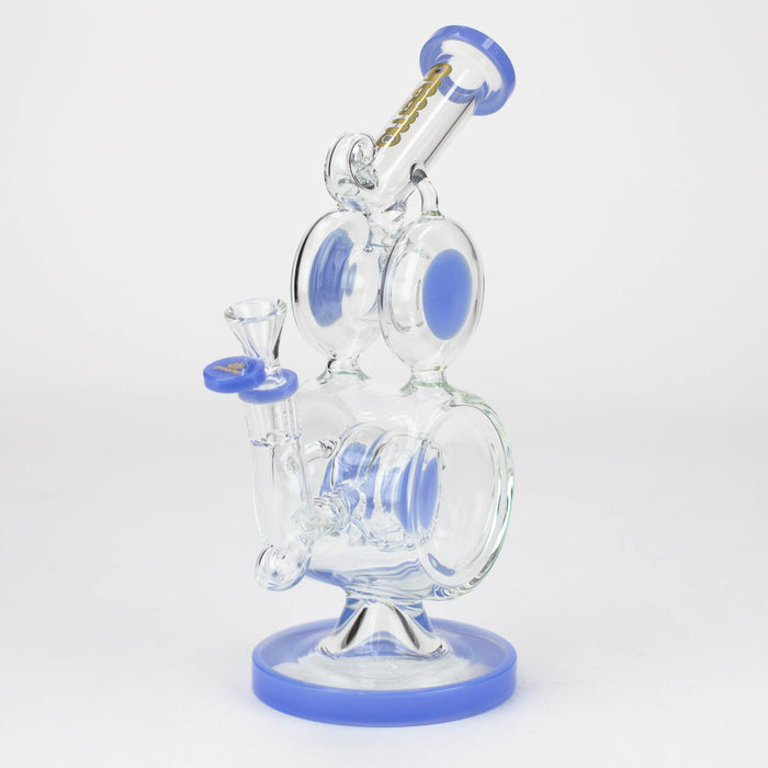 preemo - 10 inch Double Drum Bubbler [P085] Glass Bong preemo BLUE