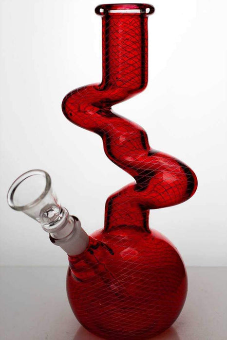 8 in. kink zong water pipe-Red - One Wholesale