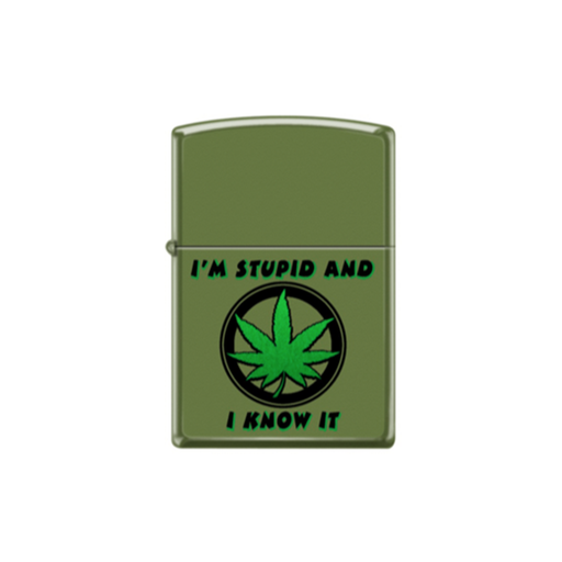 Zippo 228 - 064438 Stupid Weed Green Zippo Lighter ONE