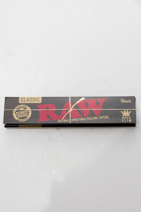 RAW Black Natural Unrefined Rolling Paper-2 Packs-King - One Wholesale
