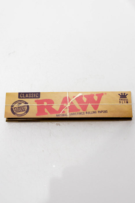 RAW Natural Unrefined Rolling Paper-2 Packs-King - One Wholesale