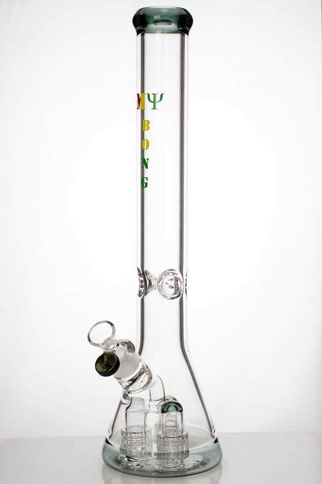 18" Triple Barrel Beaker glass water bong Beaker Bong ONE T-black