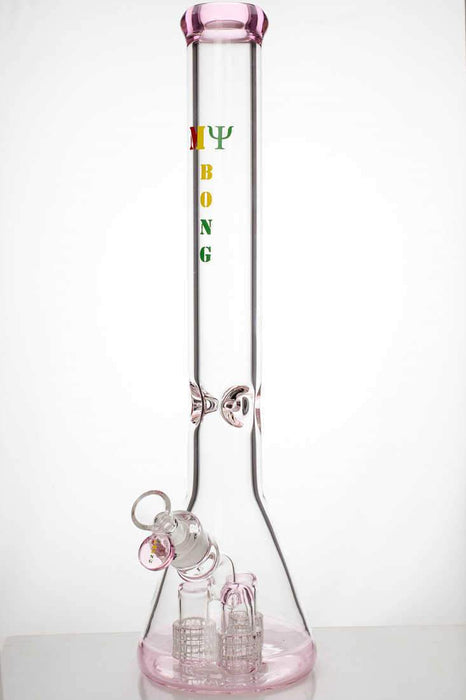 18" Triple Barrel Beaker glass water bong Beaker Bong ONE Pink