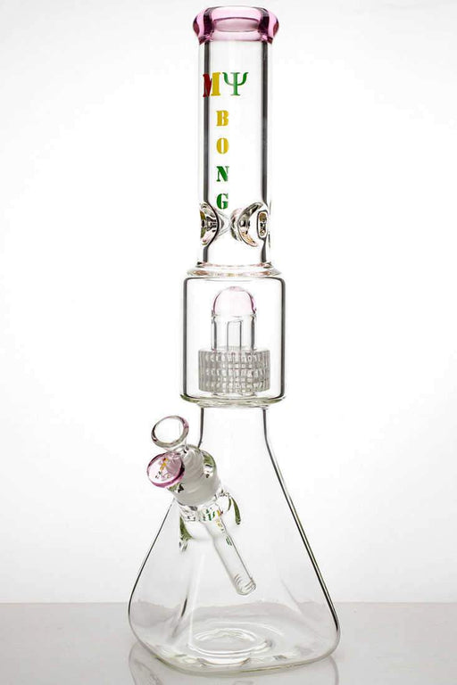 17" My Bong barrel percolator square pyramid base bong Beaker Bong ONE Pink