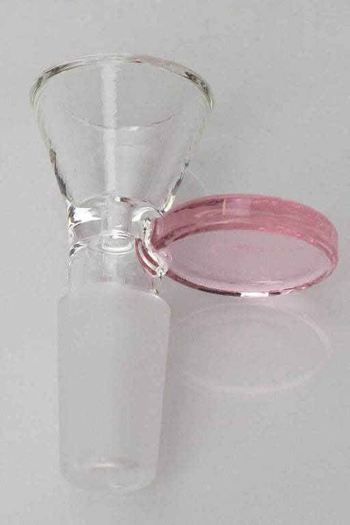 Glass bowl with round handle Bowl · Popper ONE Pink 14 mm Female Joint