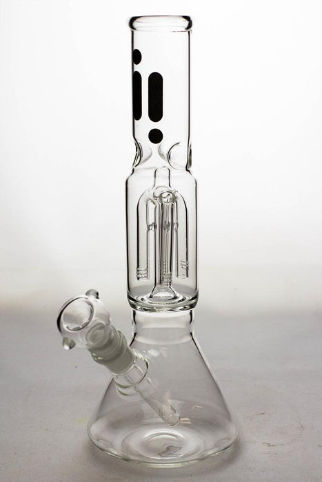 12" infyniti glass 4-arm beaker Bong-Clear-2935 - One Wholesale