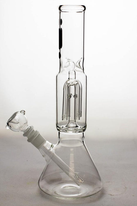 12" infyniti glass 4-arm beaker Bong- - One Wholesale