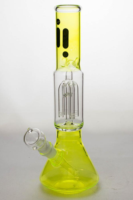12" infyniti glass 4-arm beaker Bong-Lemon-2939 - One Wholesale