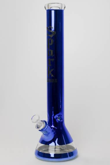 18" SPARK 7 mm metallic classic beaker bong-Blue - One Wholesale