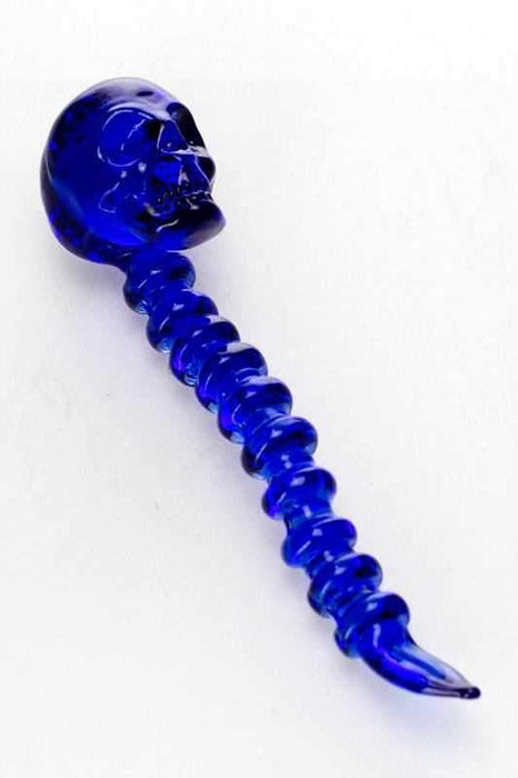 Skull Shape Glass Dabber-Blue - One Wholesale