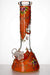 13" heavy glass flower artwork beaker water bong-Orange - One Wholesale