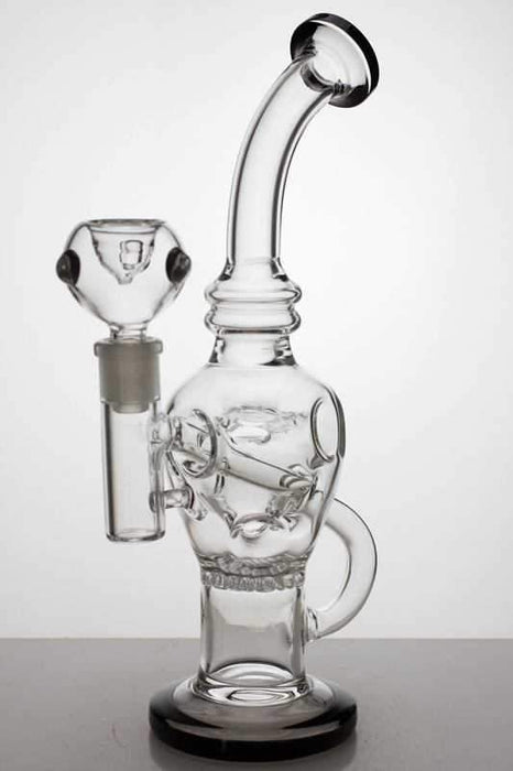 10" Round base recycle bubbler with honeycomb diffuser Other Shaped Bong ONE Black