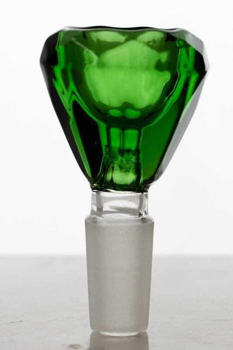 Diamond cutting shape glass bowl-Green - One Wholesale