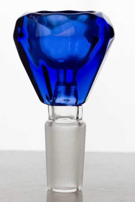 Diamond cutting shape glass bowl-Blue - One Wholesale