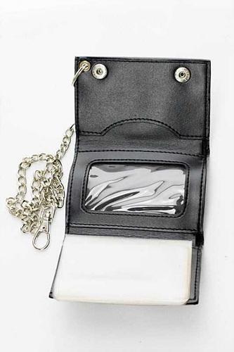 Tri-fold chain wallet- - One Wholesale