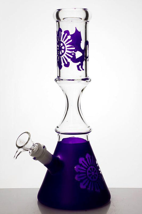 12" color coated glass water bongs-Purple-3691 - One Wholesale