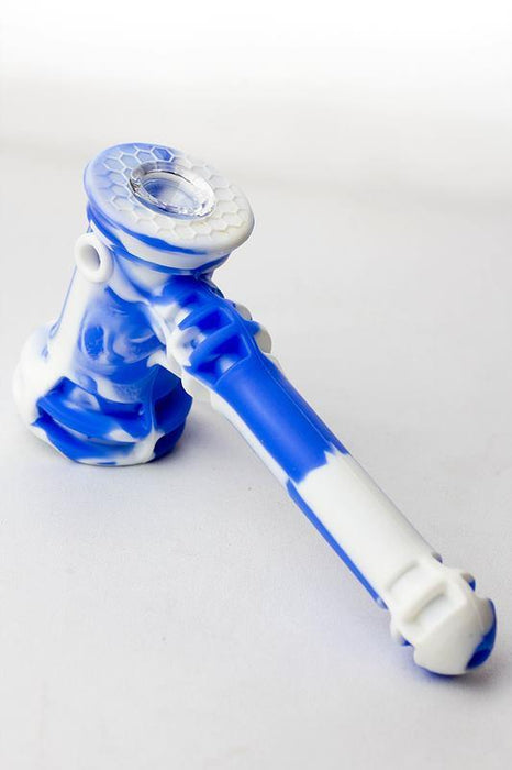 7" Silicone hammer hand pipe-Blue - One Wholesale