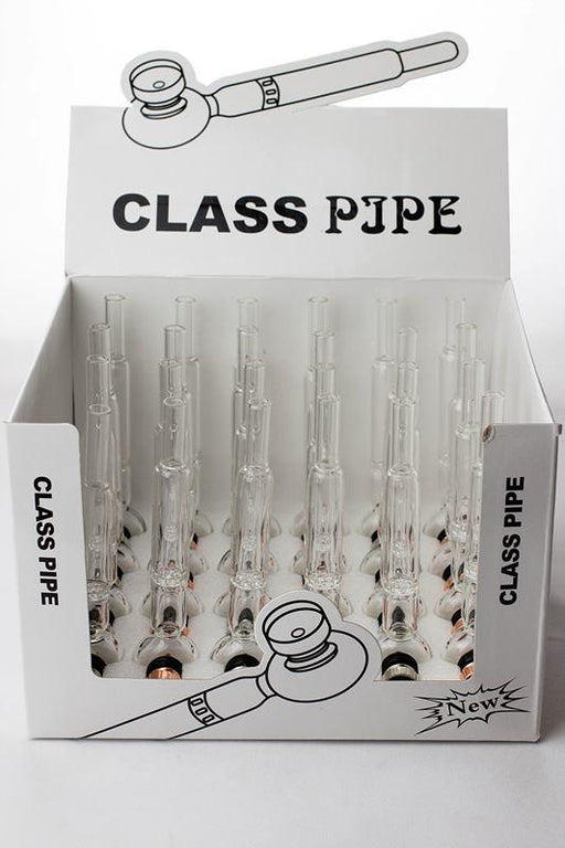 5.5" Glass tube pipe TP006 with metal screen Box of 24 Glass Pipe ONE