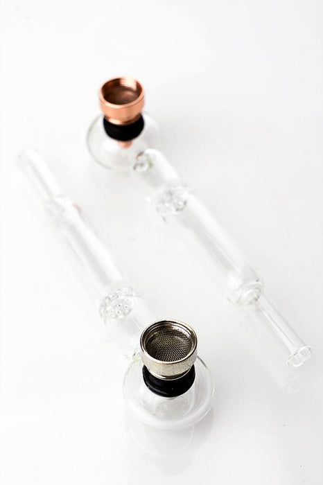 5.5" Glass tube pipe TP006 with metal screen Box of 24 Glass Pipe ONE