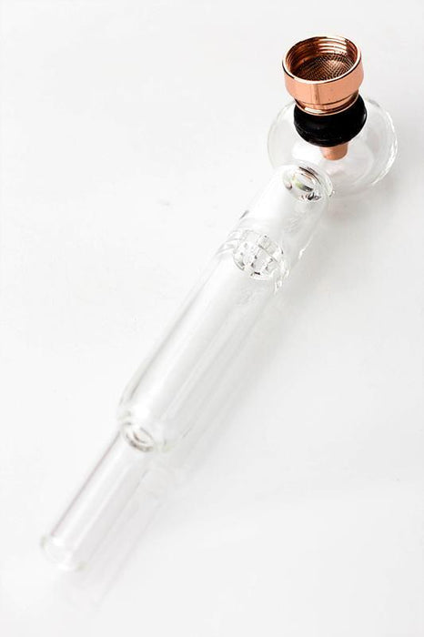 5.5" Glass tube pipe TP006 with metal screen Box of 24 Glass Pipe ONE