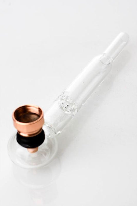 5.5" Glass tube pipe TP006 with metal screen Box of 24 Glass Pipe ONE