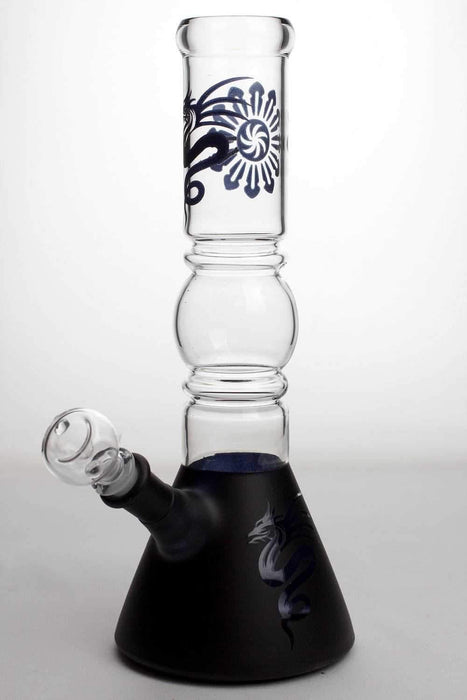12" color coated glass water bong-Black - One Wholesale