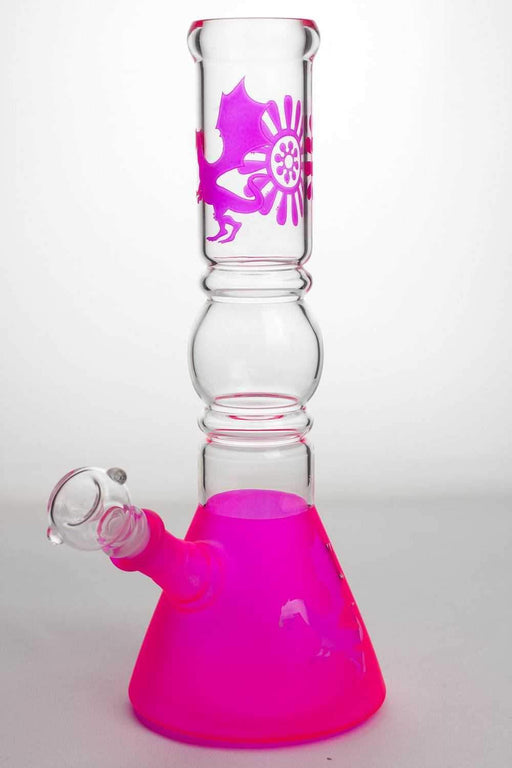 12" color coated glass water bong Beaker Bong ONE Pink