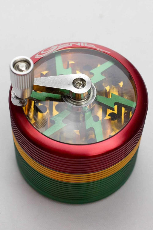 Genie 4 parts rasta herb grinder with handle Regular Grinder ONE