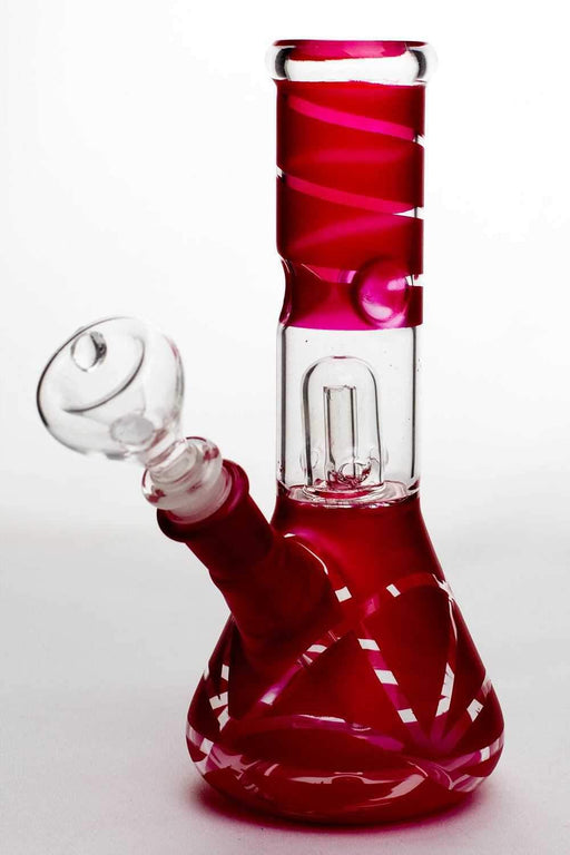 8" dome percolator beaker water bong-Red-3890 - One Wholesale