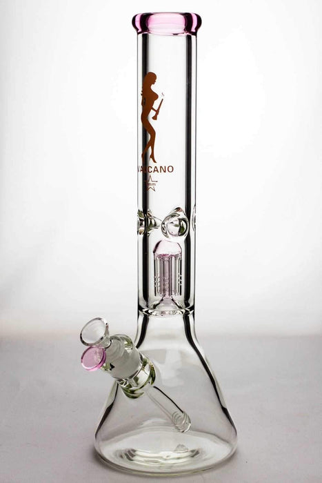 16" valcano 6 arms percolator 9 mm thick glass water bong-Pink - One Wholesale