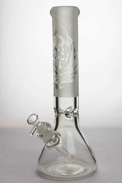13.5 inches 9 mm thick sandblasted glass beaker water bong-Pattern-3907 - One Wholesale
