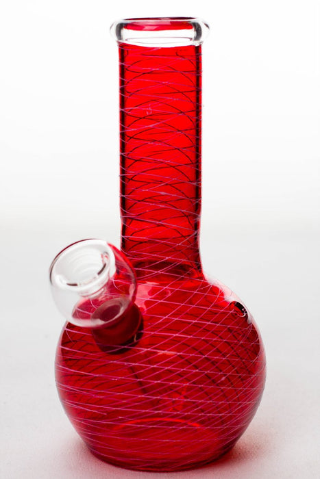 6 inches glass water bong-Red-3946 - One Wholesale