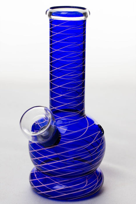6 inches glass water bong-Blue-3954 - One Wholesale