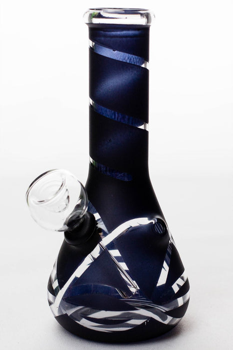 6 inches glass water bong-Black-3973 - One Wholesale