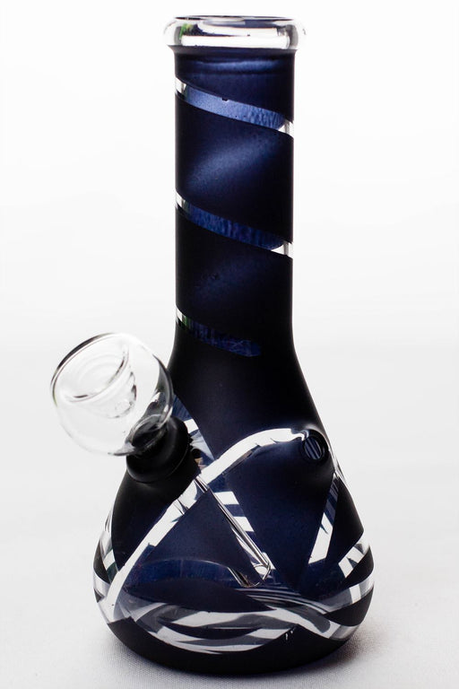 6 inches glass water bong Beaker Bong ONE Black-3973