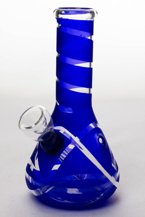 6 inches glass water bong-Blue-3974 - One Wholesale