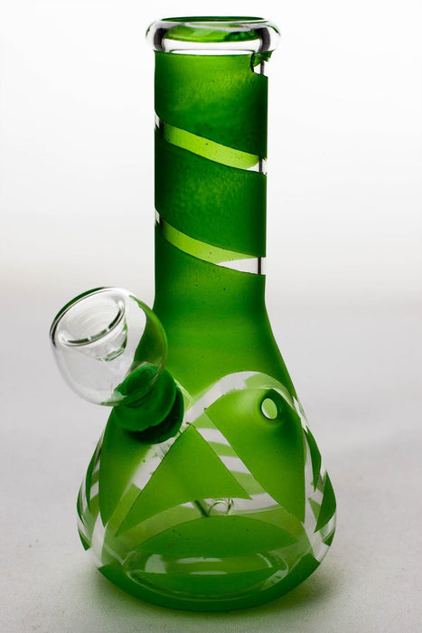 6 inches glass water bong-Green-3977 - One Wholesale