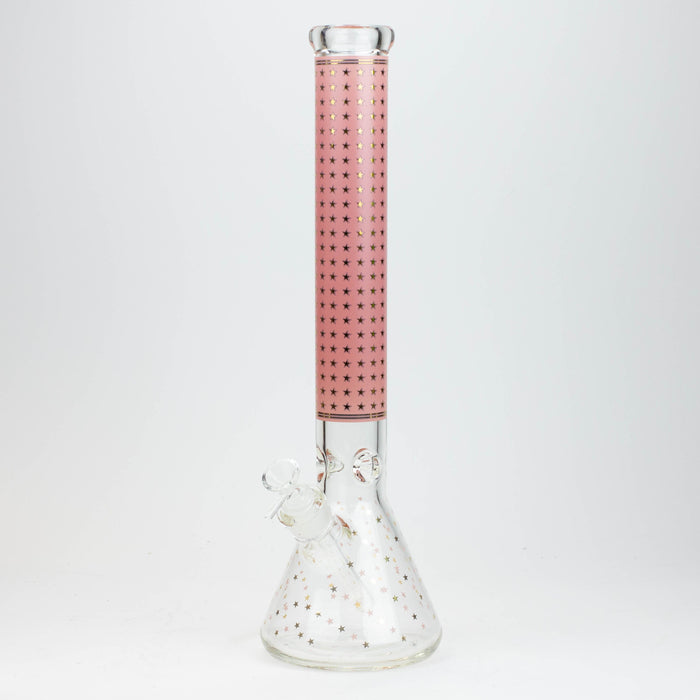 17.5" Star 7 mm glass water bong Beaker Bong ONE Pink