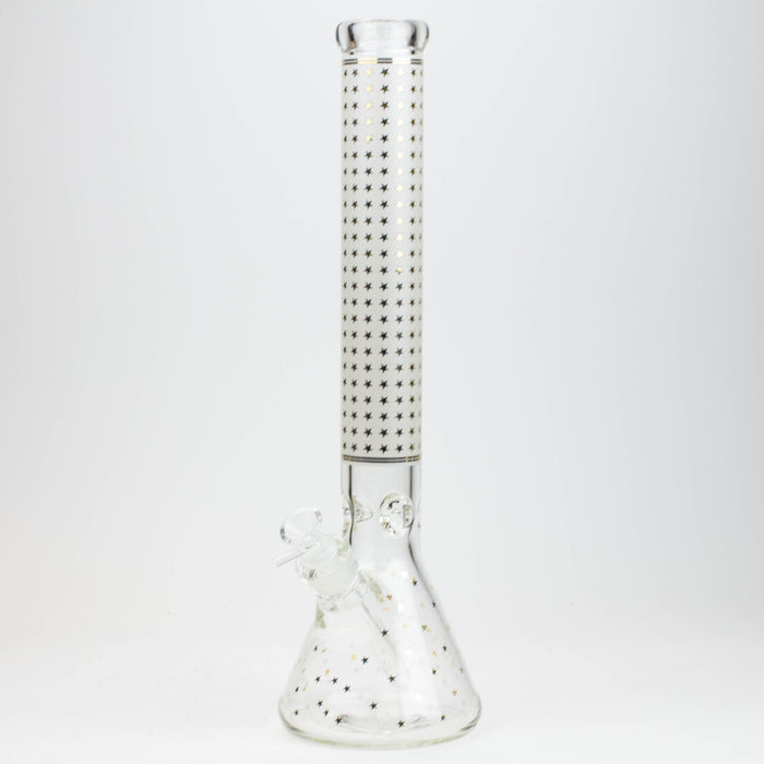 17.5" Star 7 mm glass water bong Beaker Bong ONE Silver