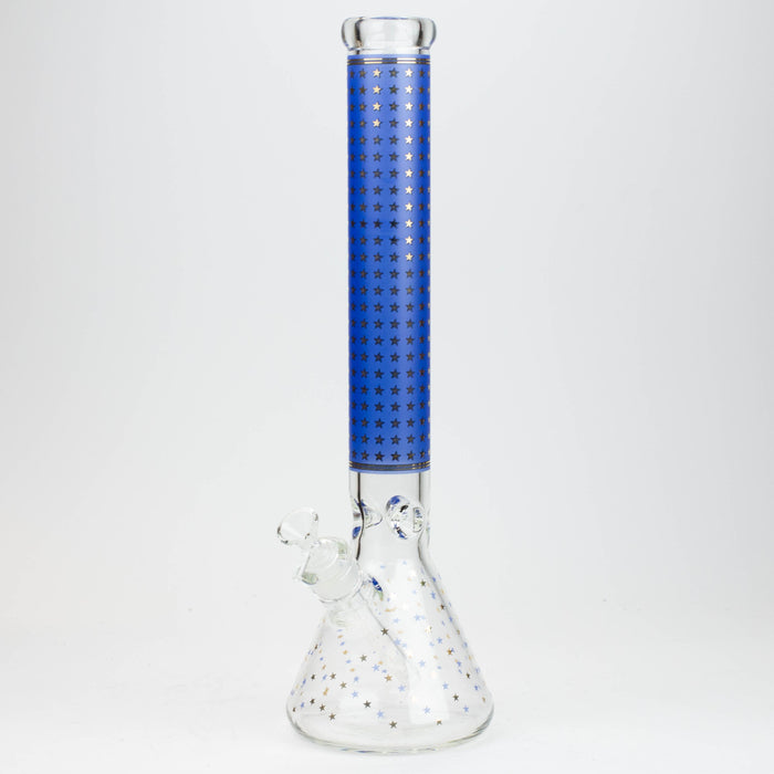 17.5" Star 7 mm glass water bong Beaker Bong ONE Blue