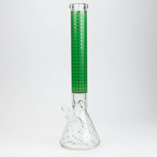 17.5" Star 7 mm glass water bong Beaker Bong ONE Green