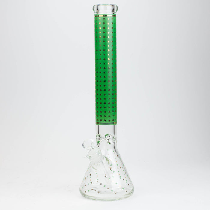 17.5" Star 7 mm glass water bong Beaker Bong ONE Green