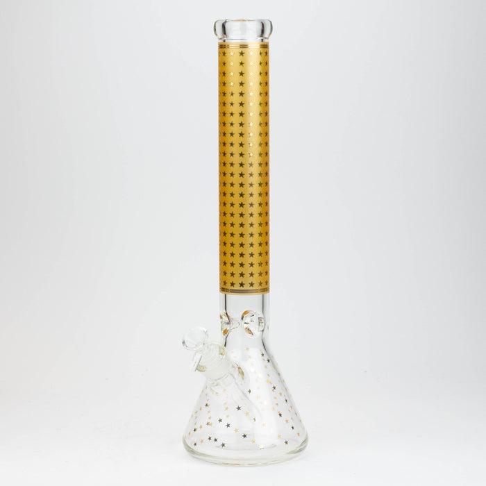 17.5" Star 7 mm glass water bong Beaker Bong ONE Gold