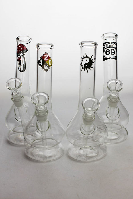 8" glass water bong with bowl stem-Type 4009 - One Wholesale