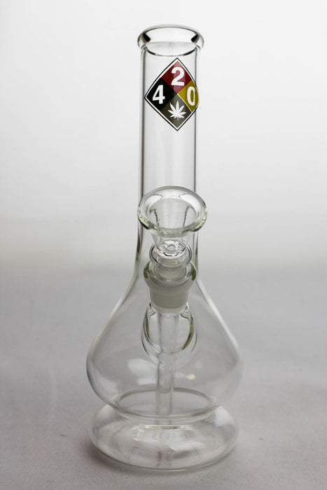 8" glass water bong with bowl stem- - One Wholesale